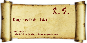 Keglevich Ida névjegykártya